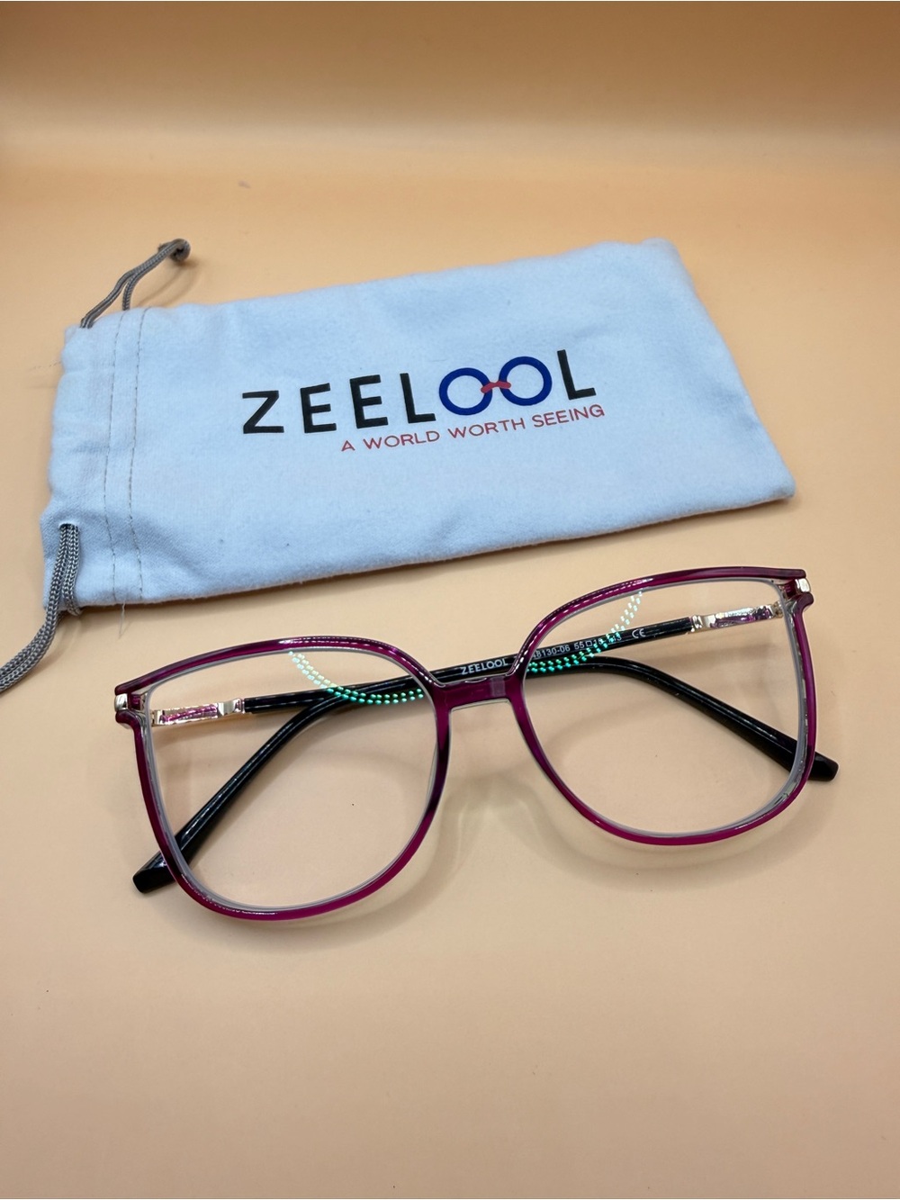 Zeelool Women's Purple Gradient Fashion Glasses with Protective Pouch